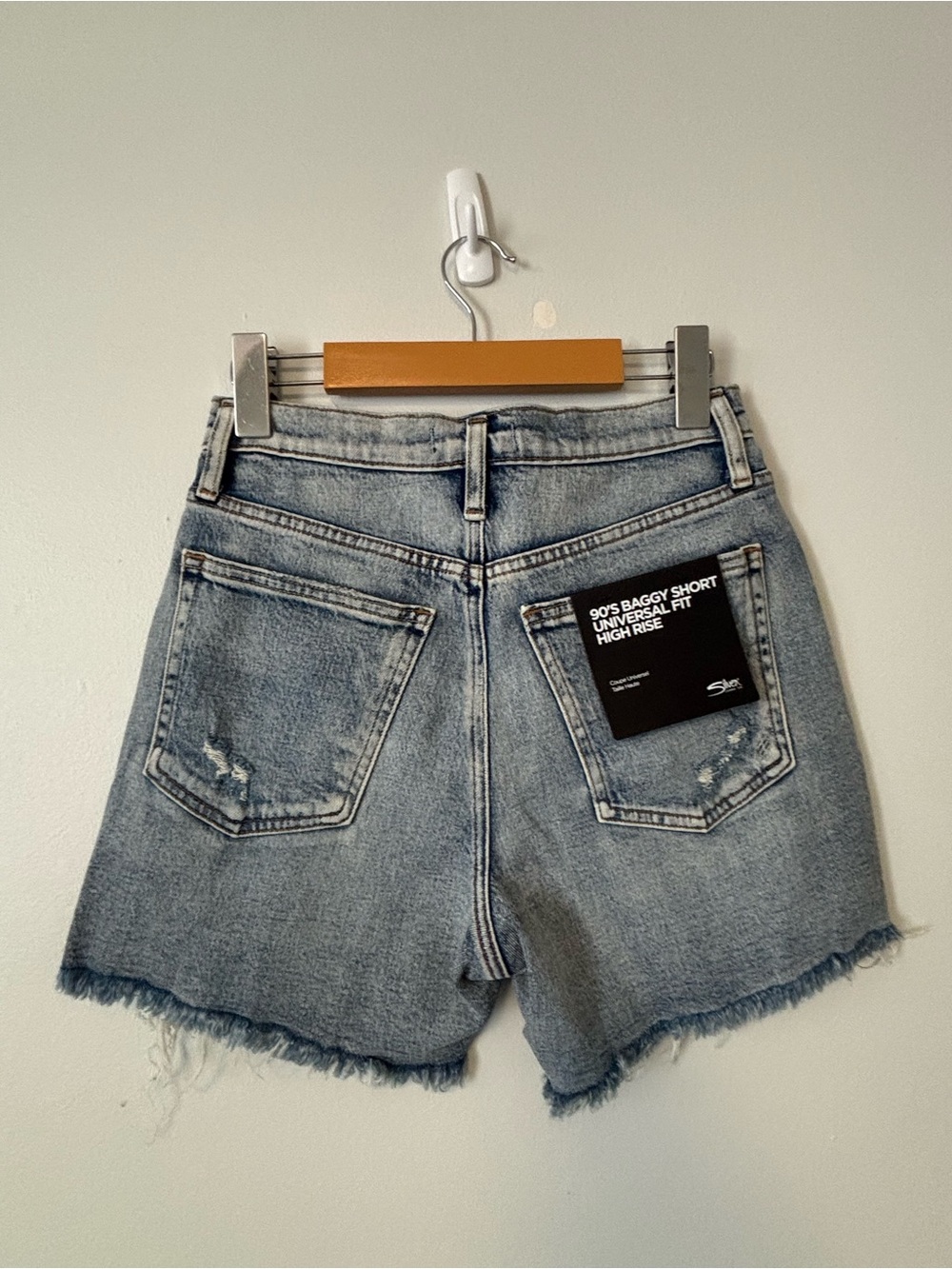 Silver Jeans 90'S BAGGY LIGHT INDIGO DENIM SHORT - New - Size 25 - Picture 5 of 12